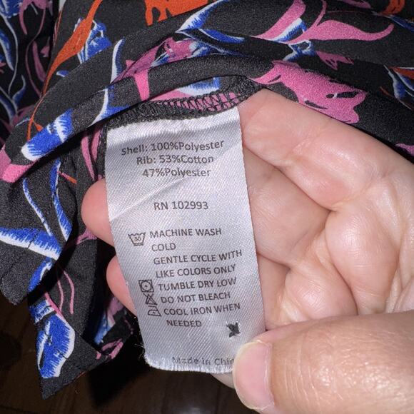 THAKOON Collective Womens Tulip Floral Top Size 8 Long Sleeve Print Blouse - Picture 3 of 4